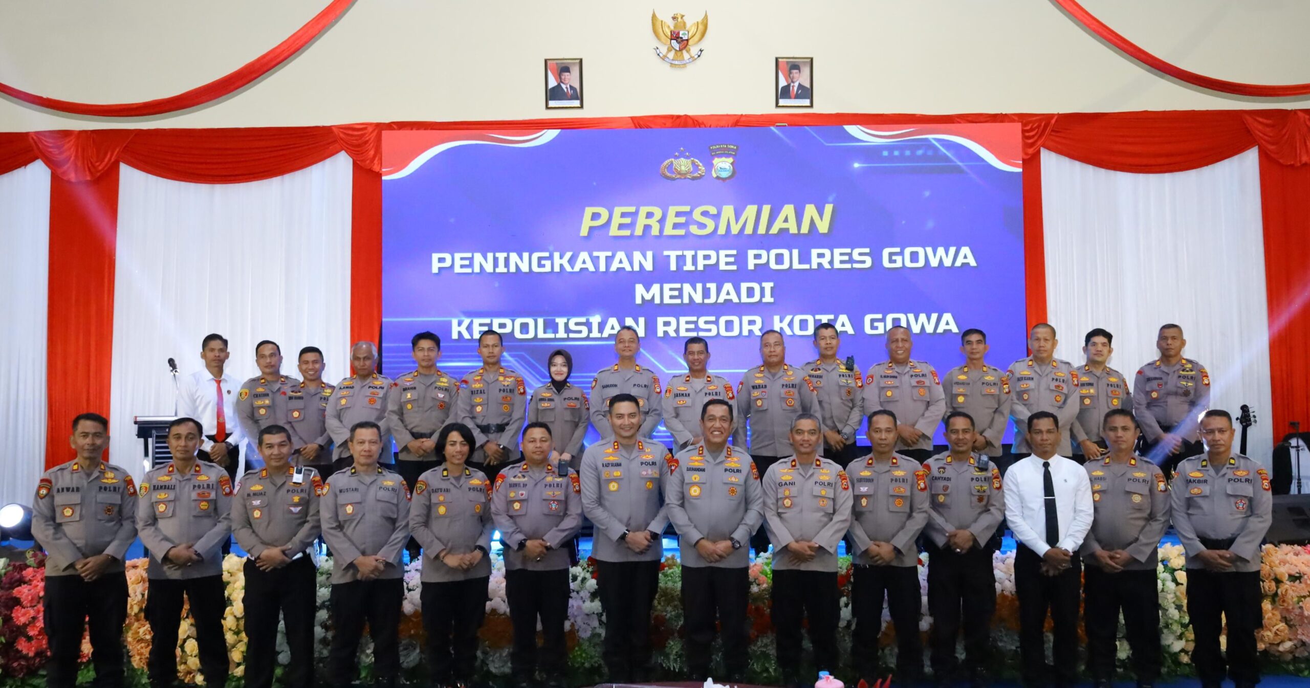 Kapolda Sulsel, Irjen Pol Djuhandhani Rahardjo Puro Resmikan Peningkatan Tipe Polres Gowa Menjadi Kepolisian Resor Kota Gowa. (Foto: Istimewa)