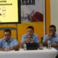 Kepala Bidang Organisasi KONI Kota Makassar, Andi Mallombassi, dalam konferensi pers di Makassar