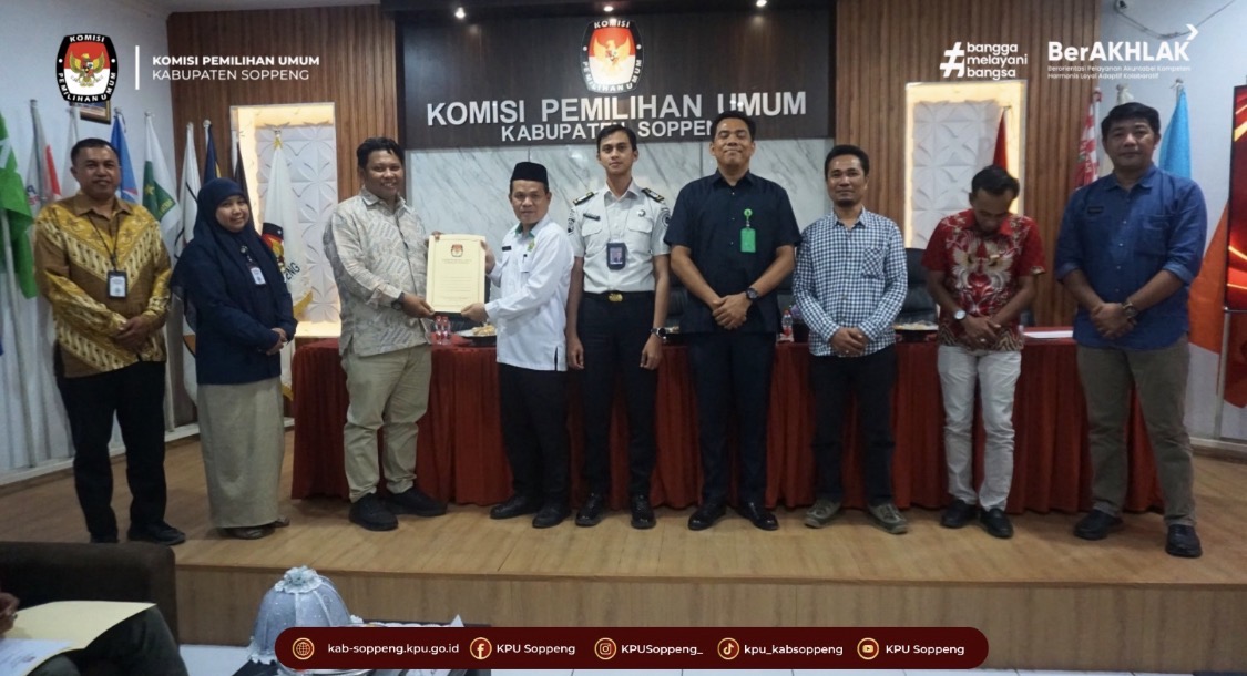 KPU Soppeng Tetapkan 188.746 Pemilih pada PDPB Triwulan III 2026 (IST)